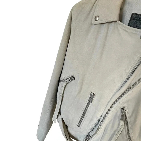 ALLSAINTS Plait Balfern Goat Leather Zip Up Biker Moto Jacket Size 2 - Picture 12 of 16